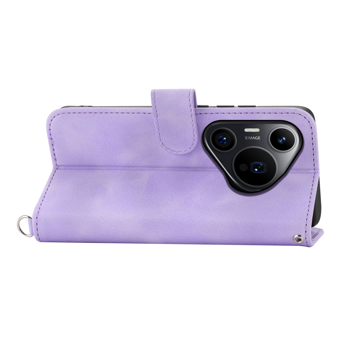 For Huawei Pura 70 Pro / Pura 70 Pro+ Crossbody Case Flower Pattern Design PU Leather Flip Phone Cover - Light Purple