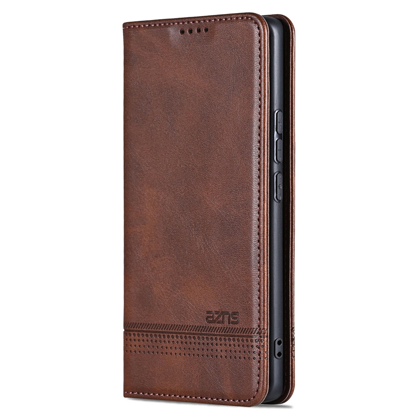 AZNS For Huawei Pura 70 Pro / Pura 70 Pro+ Case PU Leather Folio Wallet Magnetic Auto-absorbed Phone Cover - Coffee