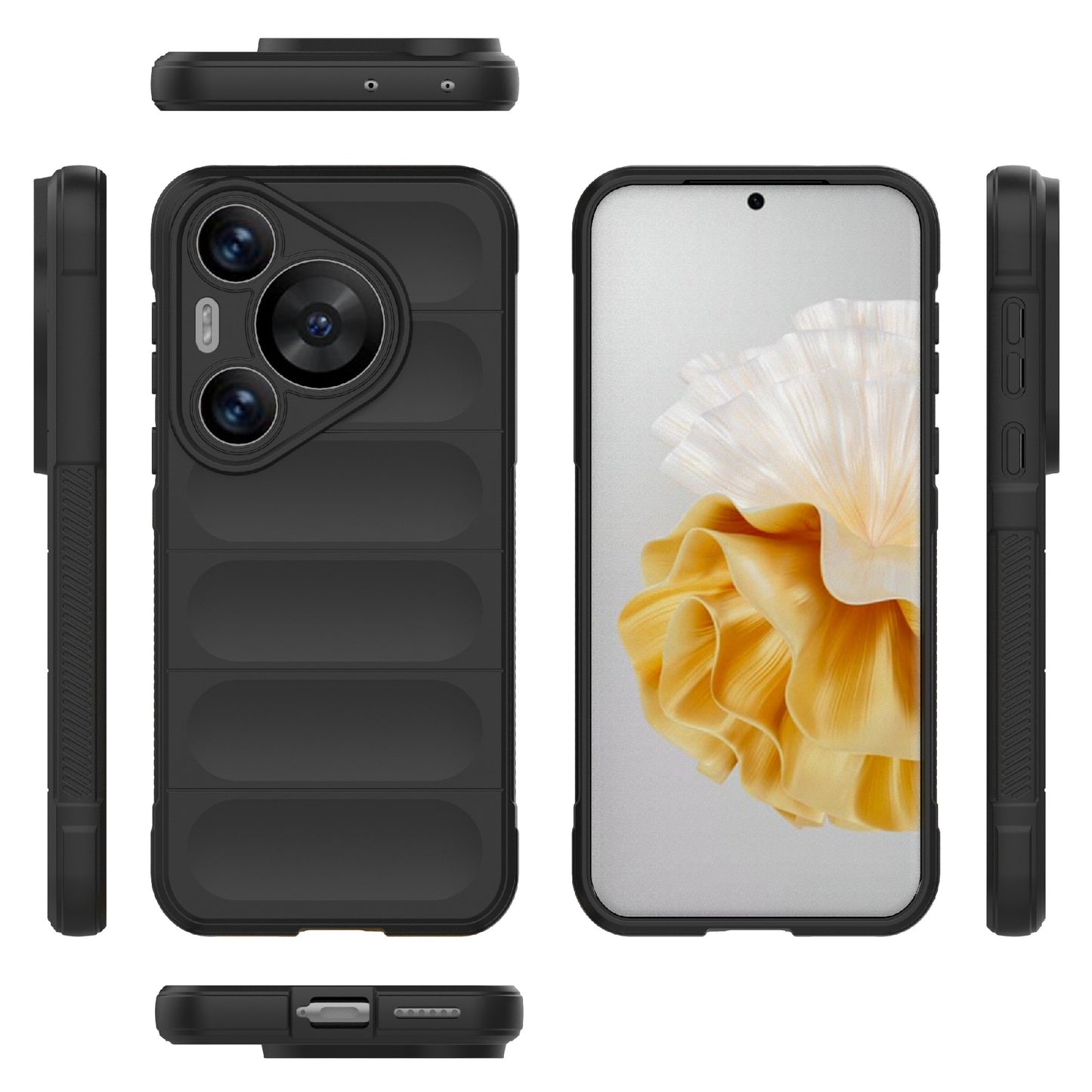 For Huawei Pura 70 Pro / Pura 70 Pro+ Case TPU Anti-Slip Back Phone Cover - Black