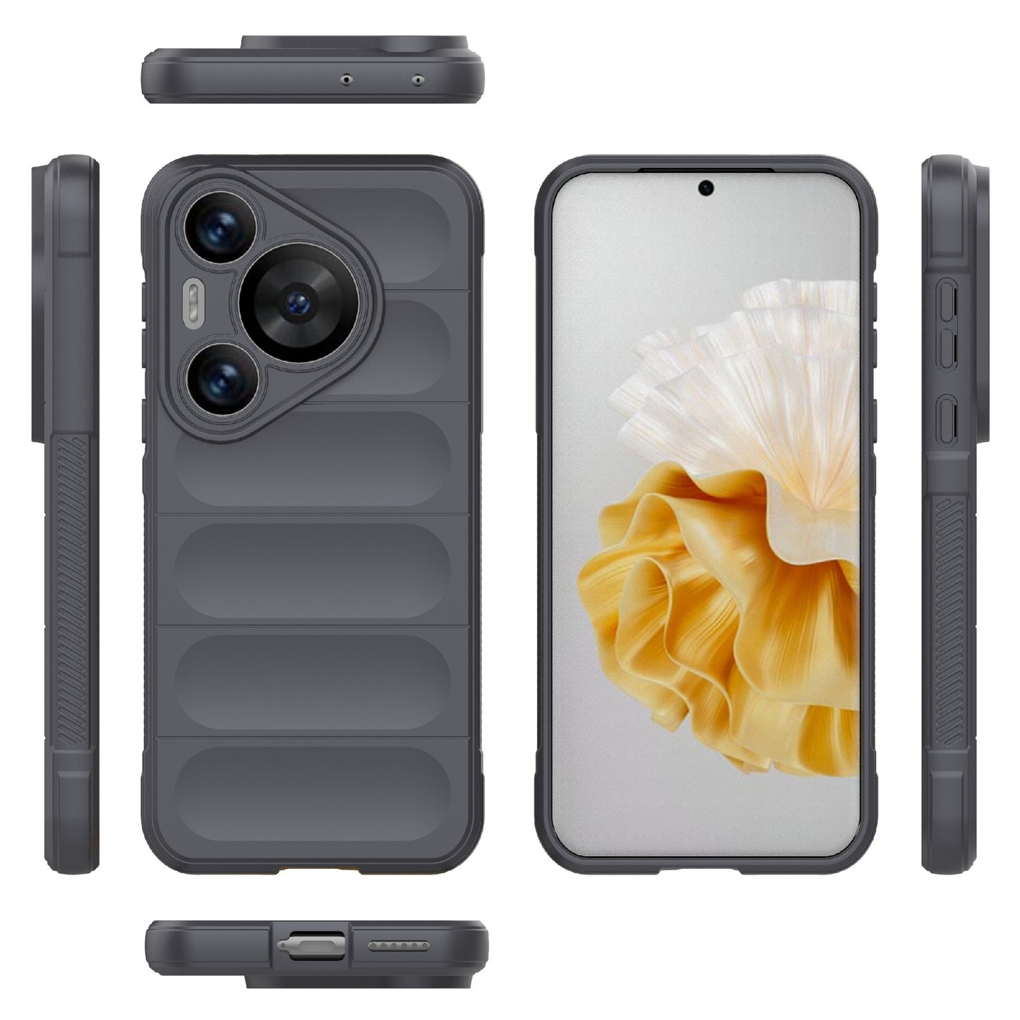 For Huawei Pura 70 Pro / Pura 70 Pro+ Case TPU Anti-Slip Back Phone Cover - Dark Grey