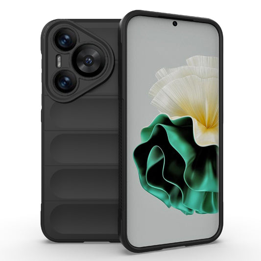 For Huawei Pura 70 Case Shock Absorption Soft TPU Phone Cover - Black