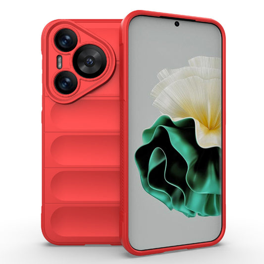 For Huawei Pura 70 Case Shock Absorption Soft TPU Phone Cover - Red
