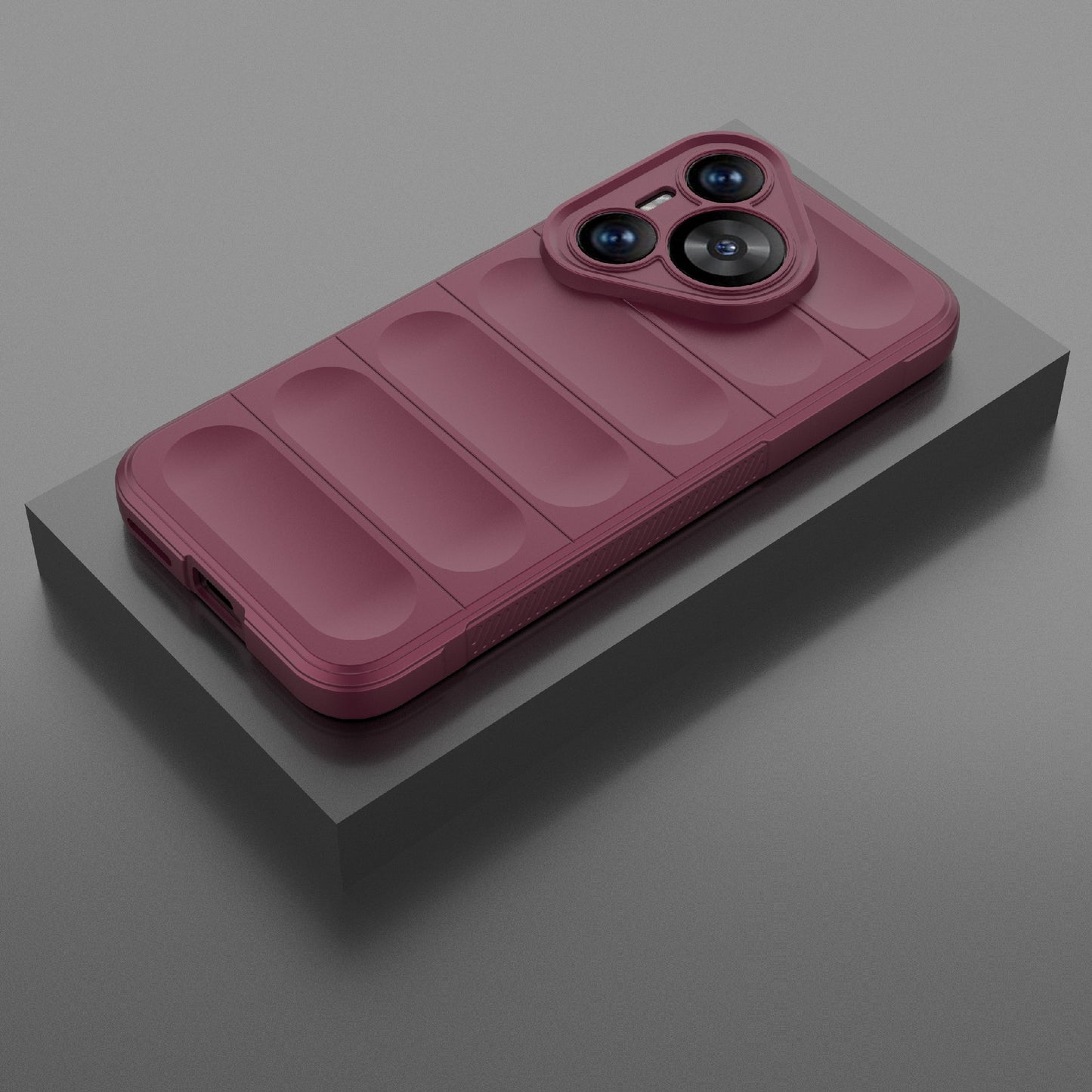 For Huawei Pura 70 Case Shock Absorption Soft TPU Phone Cover - Wine Red