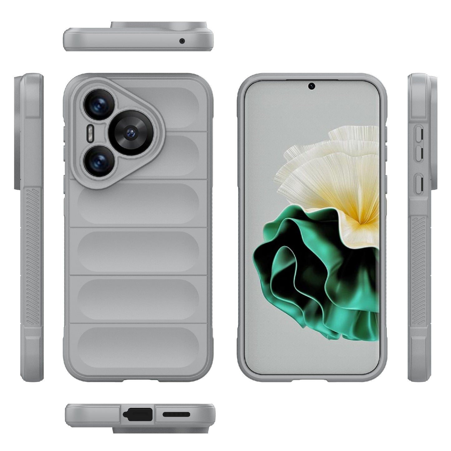 For Huawei Pura 70 Case Shock Absorption Soft TPU Phone Cover - Light Grey