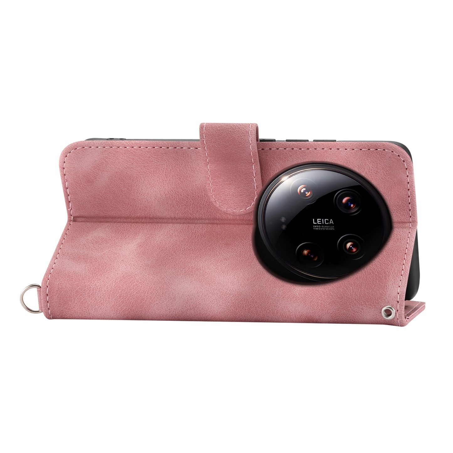 For Xiaomi 14 Ultra Leather Case Stand Wallet Mobile Phone Cover Wholesale - Pink