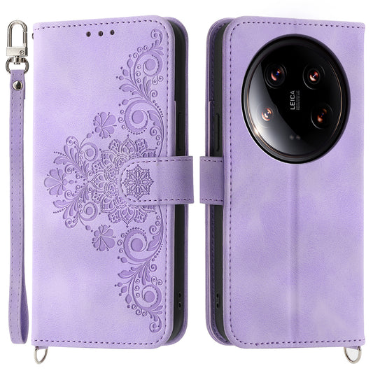 For Xiaomi 14 Ultra Leather Case Stand Wallet Mobile Phone Cover Wholesale - Light Purple