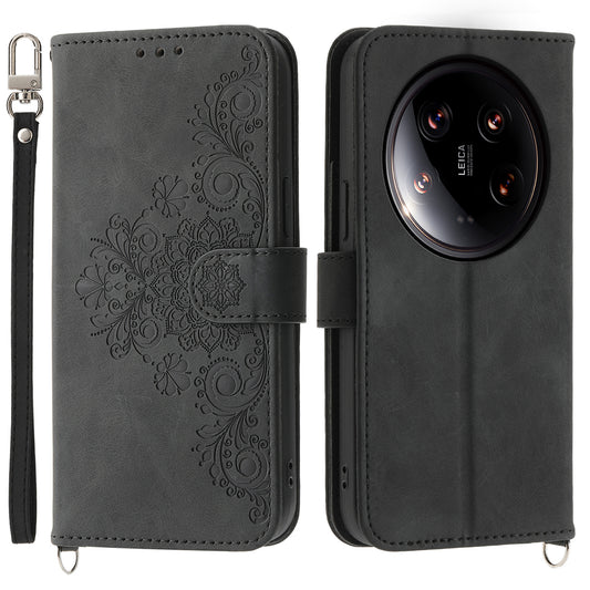 For Xiaomi 14 Ultra Leather Case Stand Wallet Mobile Phone Cover Wholesale - Black