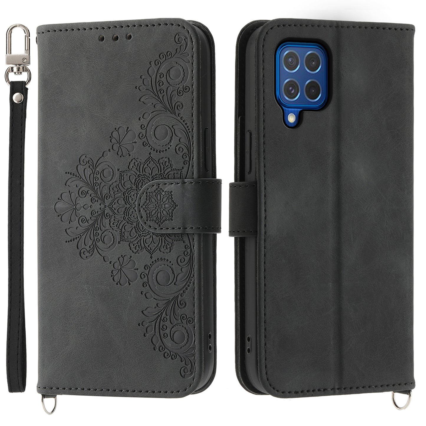 For Samsung Galaxy M62 Mobile Phone Case Wholesale Wallet Leather Stand Cover - Black