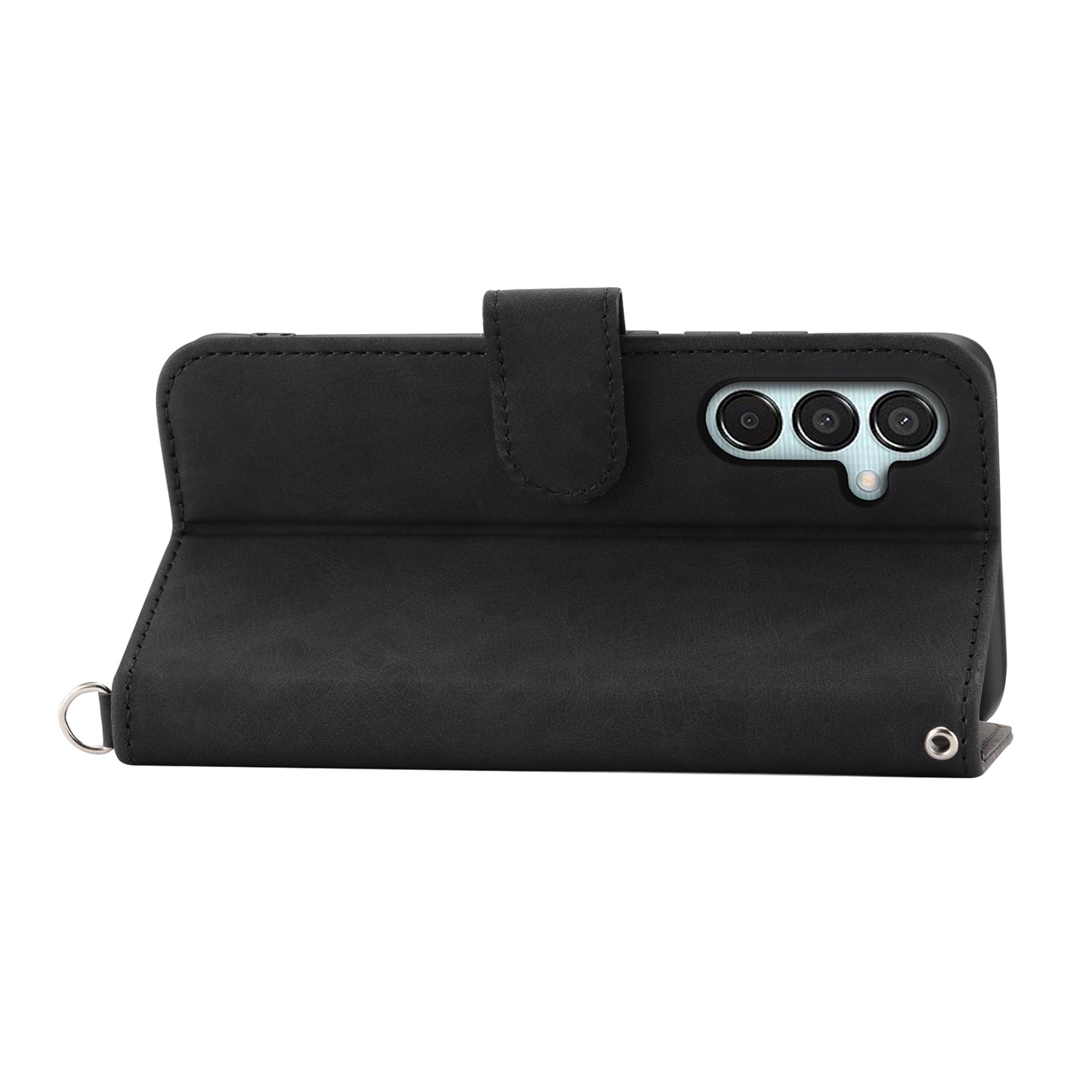 For Samsung Galaxy M15 5G / F15 5G Leather Case Flower Mobile Phone Cover Wholesale - Black