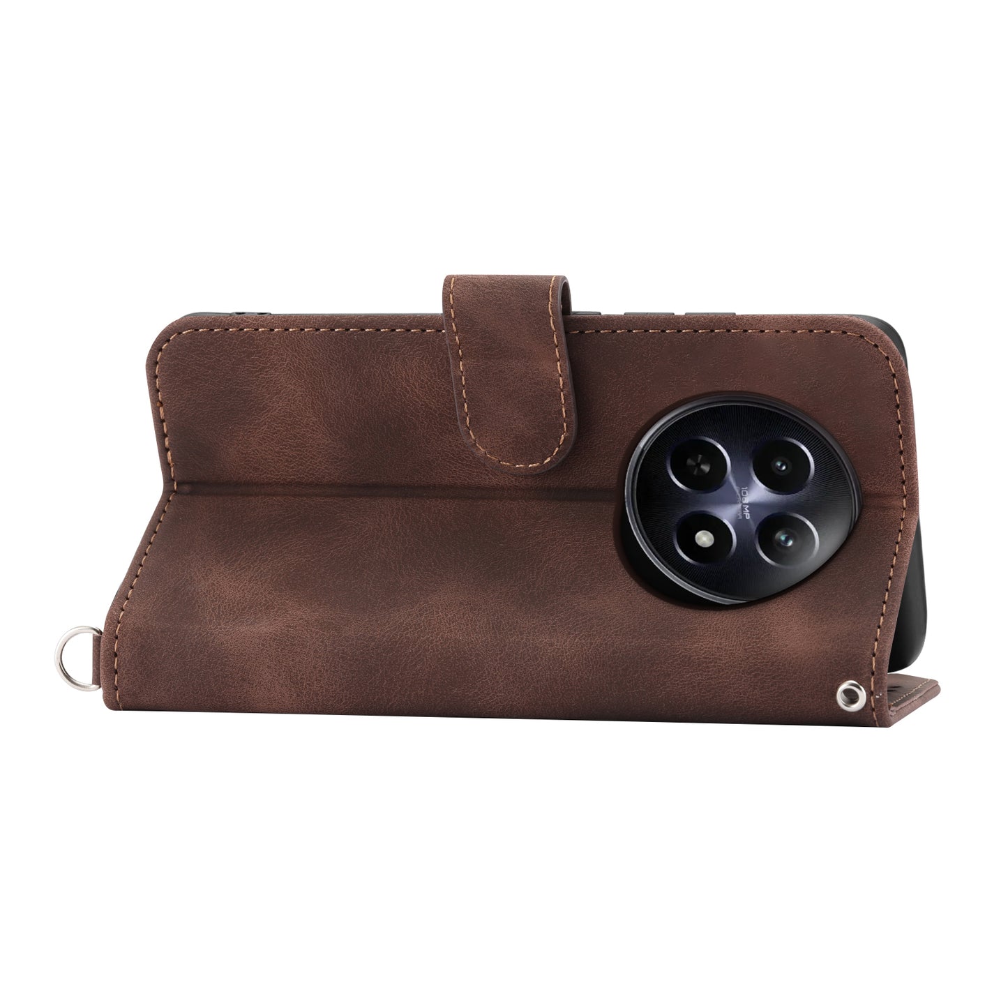 For Realme 12 / 12x 5G Wallet Phone Case Flower Imprinted PU Leather Cover Wholesale Cell Phone Accessories - Brown