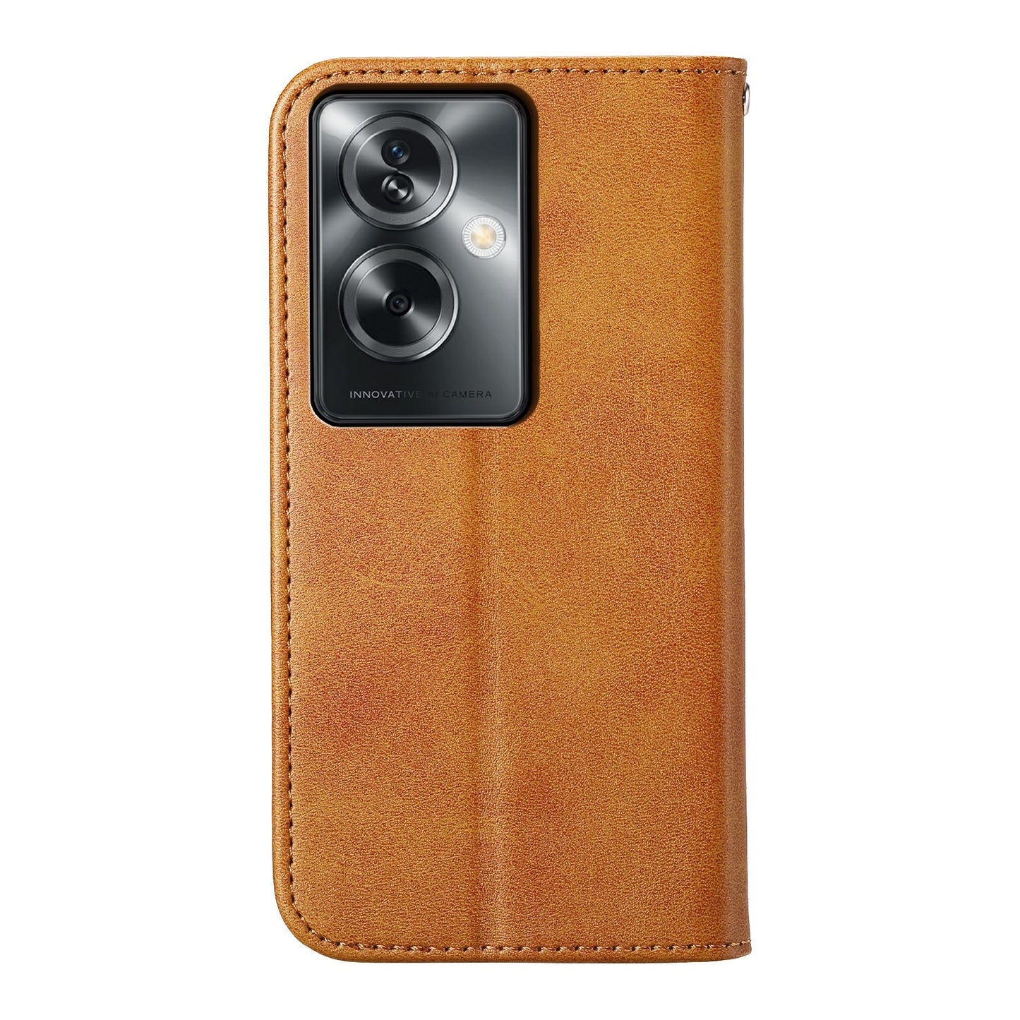 For Oppo A2 5G Case PU Leather Rhombus Imprinted Pattern Wallet Phone Cover - Yellow