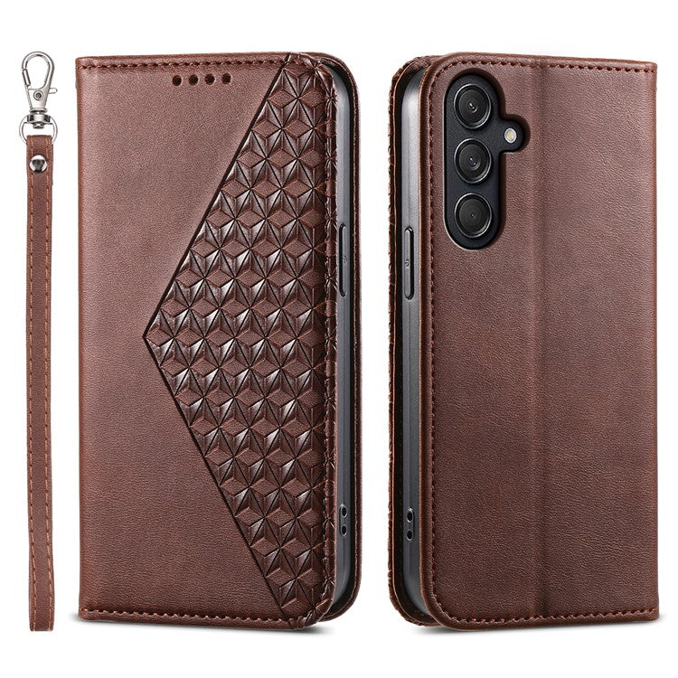 For Samsung Galaxy M55 5G / C55 5G / F55 5G Case PU Leather Wallet Phone Cover Mobile Accessories Wholesale - Brown