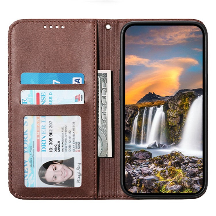 For Samsung Galaxy M55 5G / C55 5G / F55 5G Case PU Leather Wallet Phone Cover Mobile Accessories Wholesale - Brown