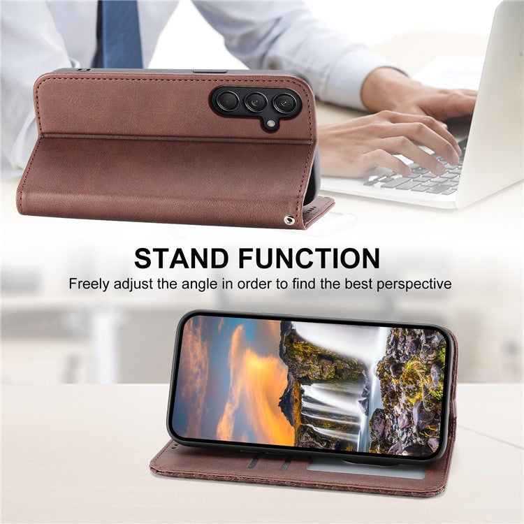 For Samsung Galaxy M55 5G / C55 5G / F55 5G Case PU Leather Wallet Phone Cover Mobile Accessories Wholesale - Brown