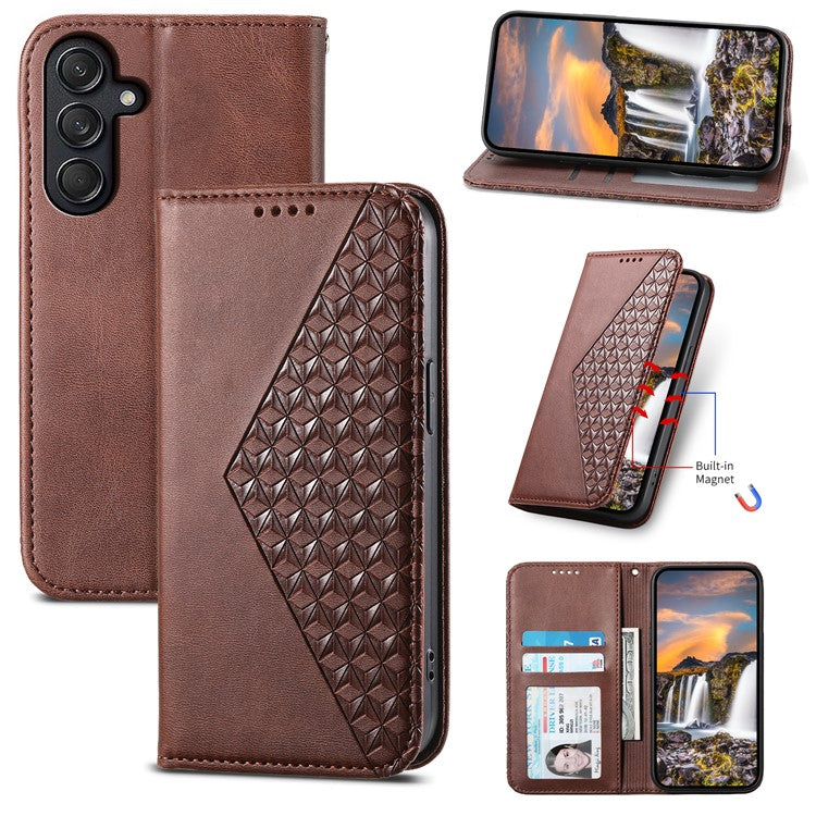 For Samsung Galaxy M55 5G / C55 5G / F55 5G Case PU Leather Wallet Phone Cover Mobile Accessories Wholesale - Brown