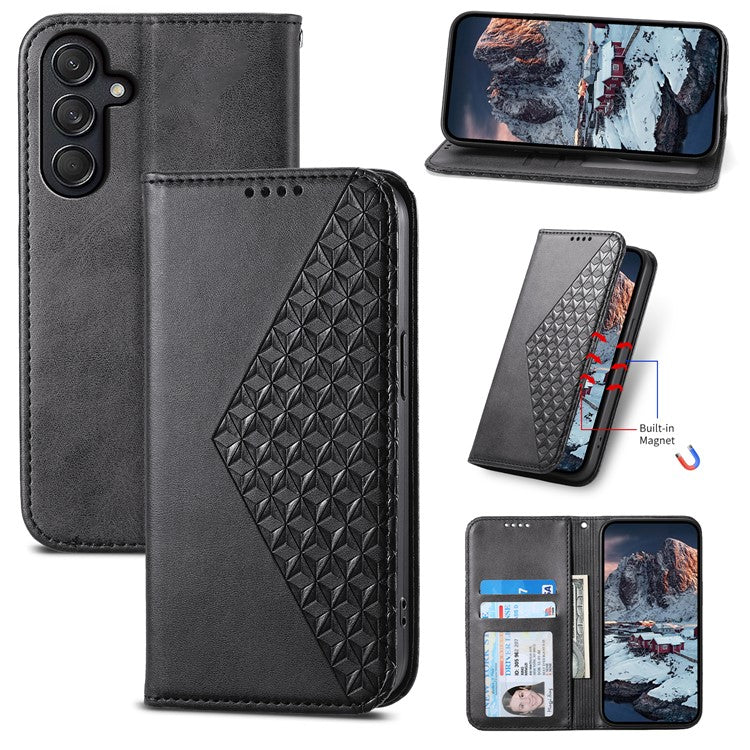 For Samsung Galaxy M55 5G / C55 5G / F55 5G Case PU Leather Wallet Phone Cover Mobile Accessories Wholesale - Black