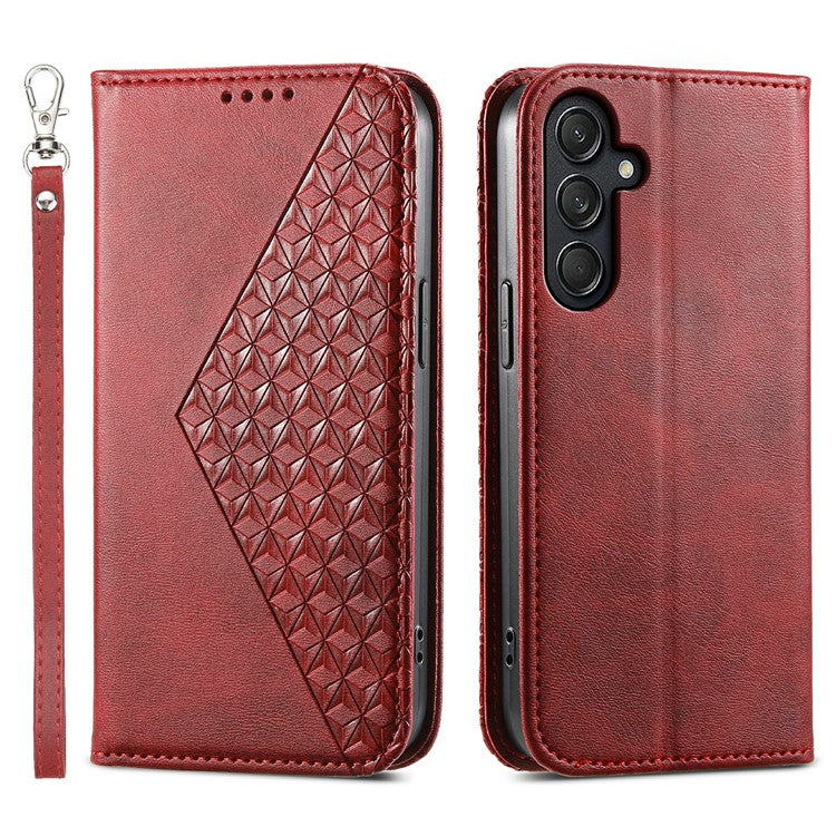 For Samsung Galaxy M55 5G / C55 5G / F55 5G Case PU Leather Wallet Phone Cover Mobile Accessories Wholesale - Red