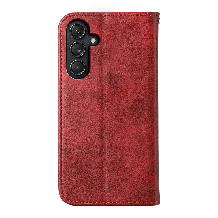 For Samsung Galaxy M55 5G / C55 5G / F55 5G Case PU Leather Wallet Phone Cover Mobile Accessories Wholesale - Red