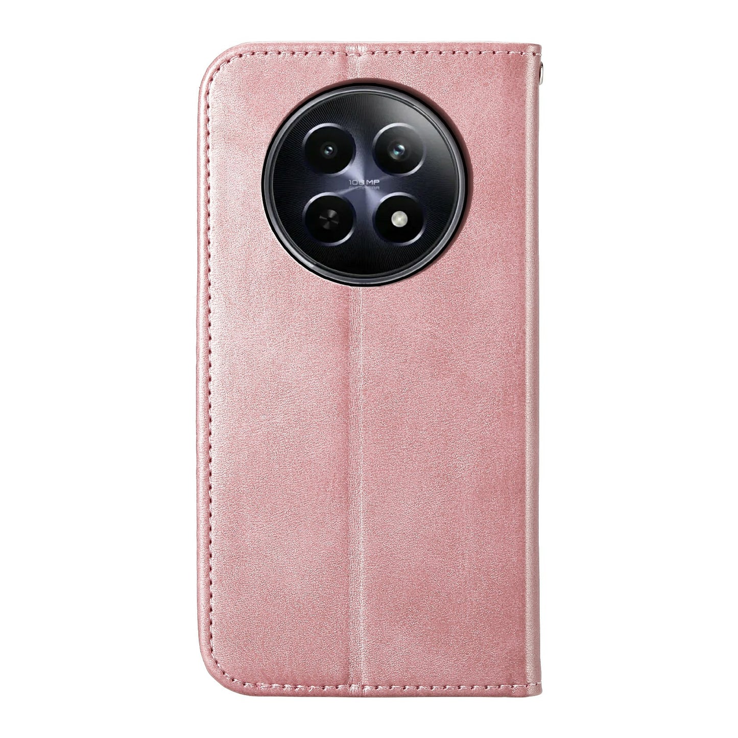 For Realme 12 / 12x 5G Case Rhombus Imprinted Leather Cell Phone Cases Wholesale - Rose Gold