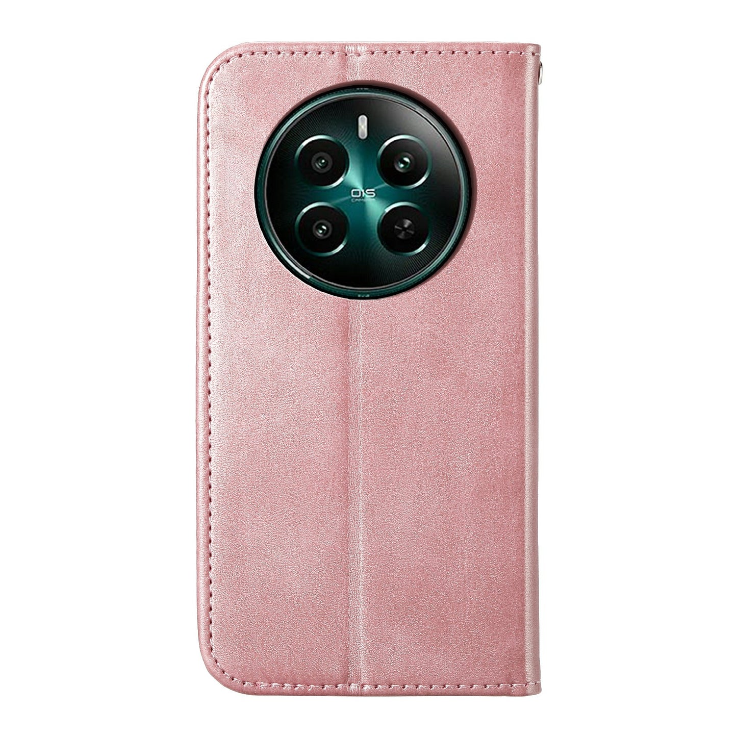For Realme 12+ 5G / Narzo 70 Pro 5G Wallet Case PU Leather Phone Cover Mobile Accessories Wholesale - Rose Gold