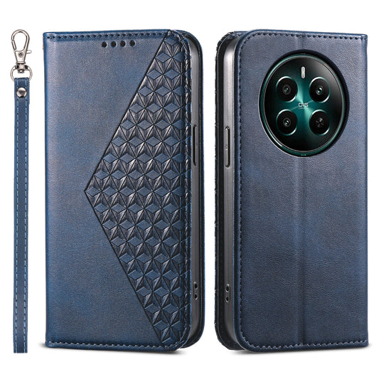 For Realme 12+ 5G / Narzo 70 Pro 5G Wallet Case PU Leather Phone Cover Mobile Accessories Wholesale - Blue