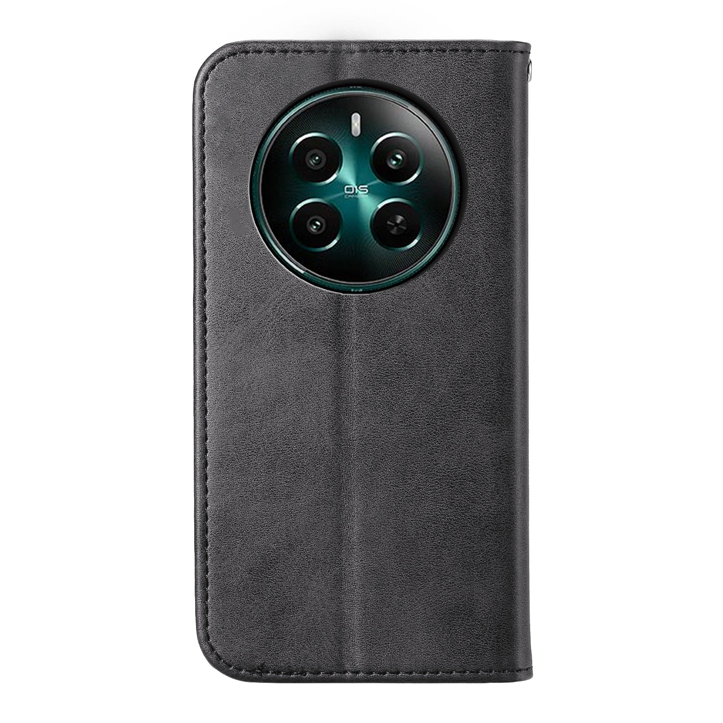 For Realme 12+ 5G / Narzo 70 Pro 5G Wallet Case PU Leather Phone Cover Mobile Accessories Wholesale - Black