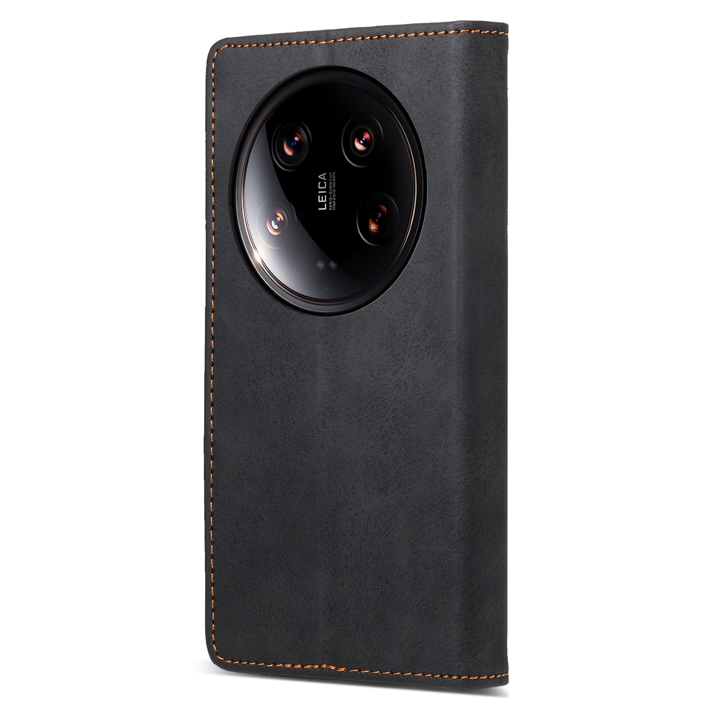 DF-05 For Xiaomi 14 Ultra Case Shockproof PU Leather Business Phone Cover with Stand Function - Black