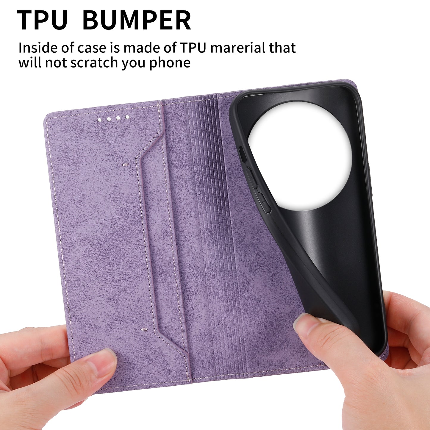 DF-05 For Xiaomi 14 Ultra Case Shockproof PU Leather Business Phone Cover with Stand Function - Purple