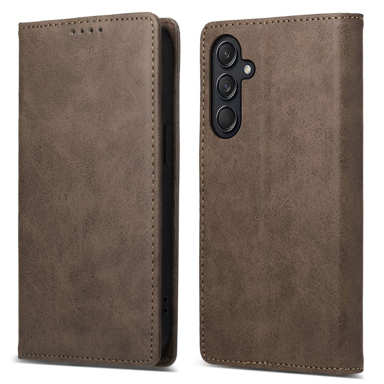 DF-05 For Samsung Galaxy M55 5G / C55 5G / F55 5G Case RFID Blocking Magnetic Closure Leather Phone Cover - Brown