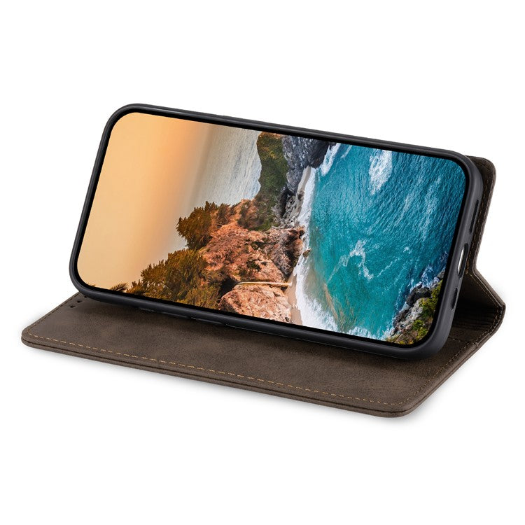 DF-05 For Samsung Galaxy M55 5G / C55 5G / F55 5G Case RFID Blocking Magnetic Closure Leather Phone Cover - Brown