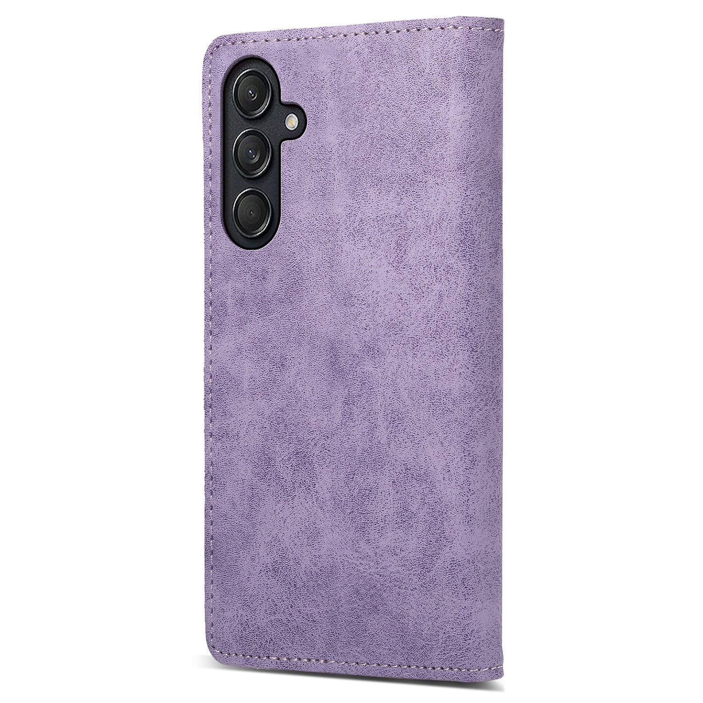 DF-05 For Samsung Galaxy M55 5G Case RFID Blocking Magnetic Closure Leather Phone Cover - Purple