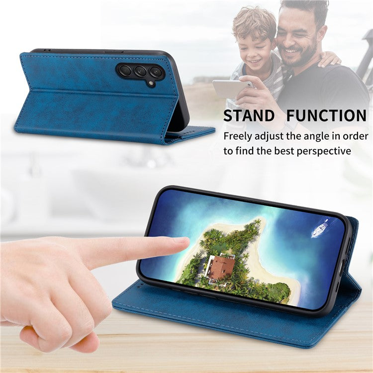 DF-05 For Samsung Galaxy M55 5G / C55 5G / F55 5G Case RFID Blocking Magnetic Closure Leather Phone Cover - Blue