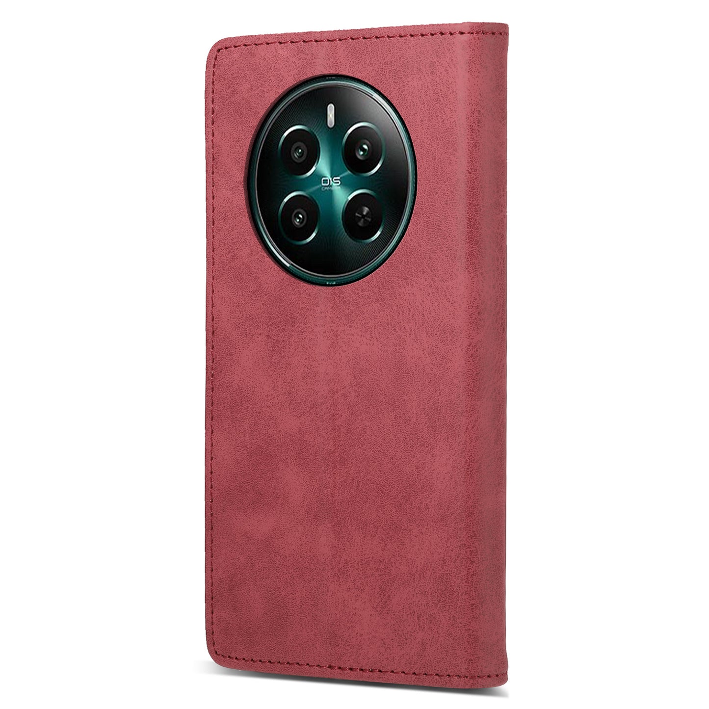 DF-05 For Realme 12+ 5G / Narzo 70 Pro 5G Case Magnetic PU Leather Wallet-Style Business Phone Cover - Red