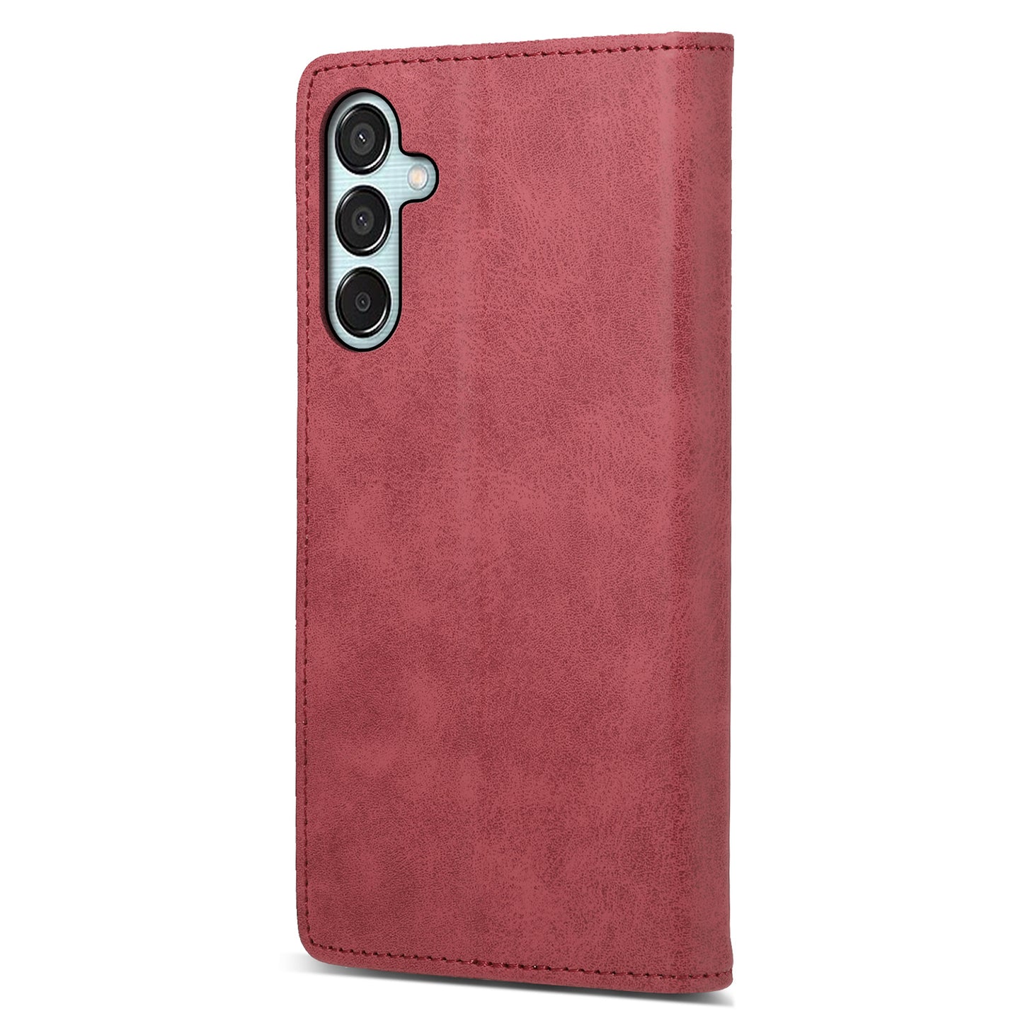 DF-05 For Samsung Galaxy M15 5G / F15 5G Case PU Leather Hidden Magnet Folio Phone Cover - Red