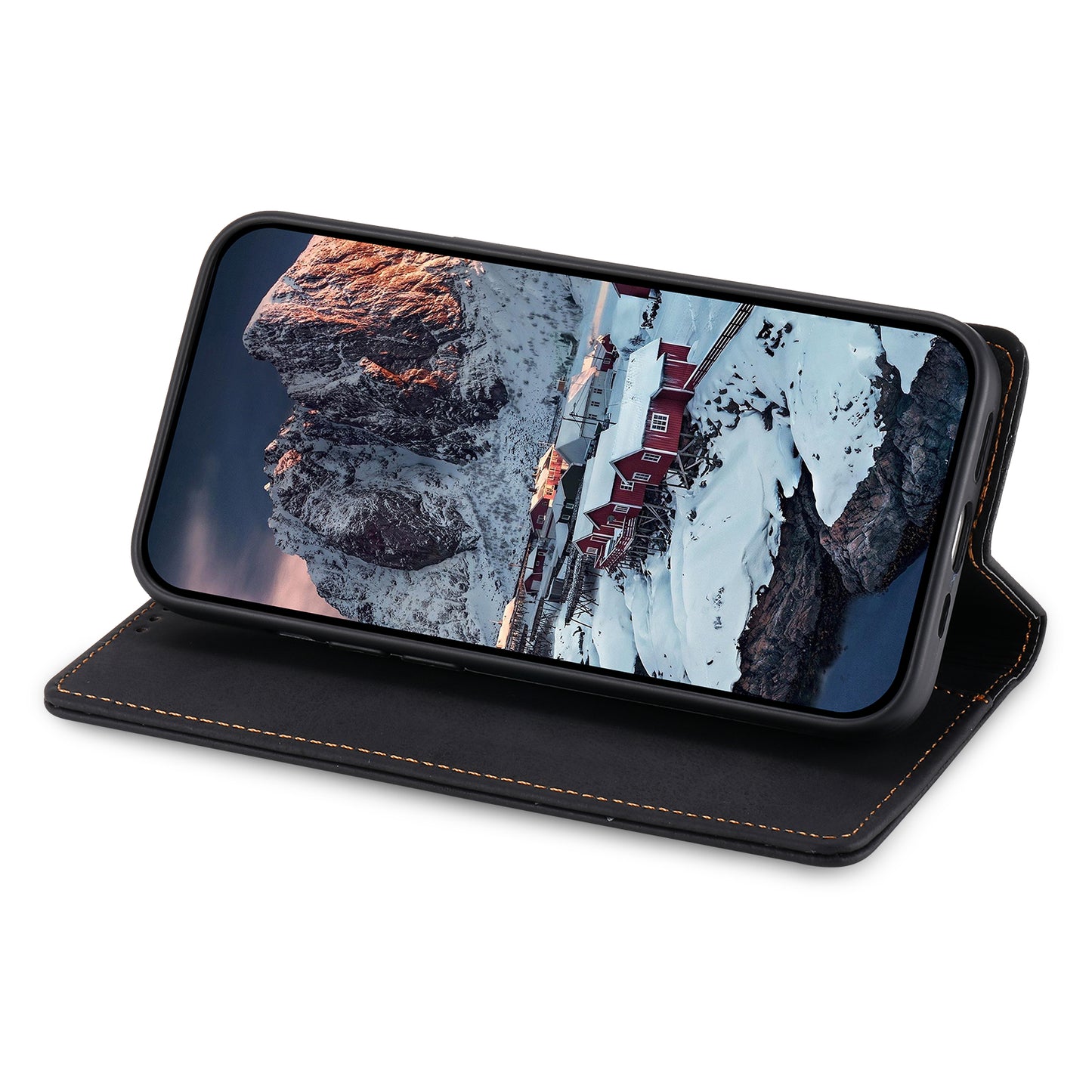 DF-05 For Oppo A2 5G / A79 5G Case RFID Blocking PU Leather Magnetic Closure Flip Phone Cover - Black