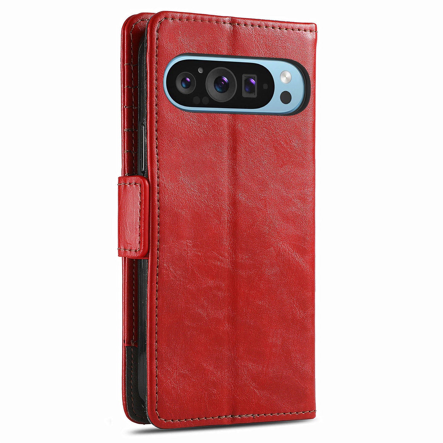 CASENEO 002 Series For Google Pixel 9 Pro Case Splicing Leather Wallet Phone Cover - Red