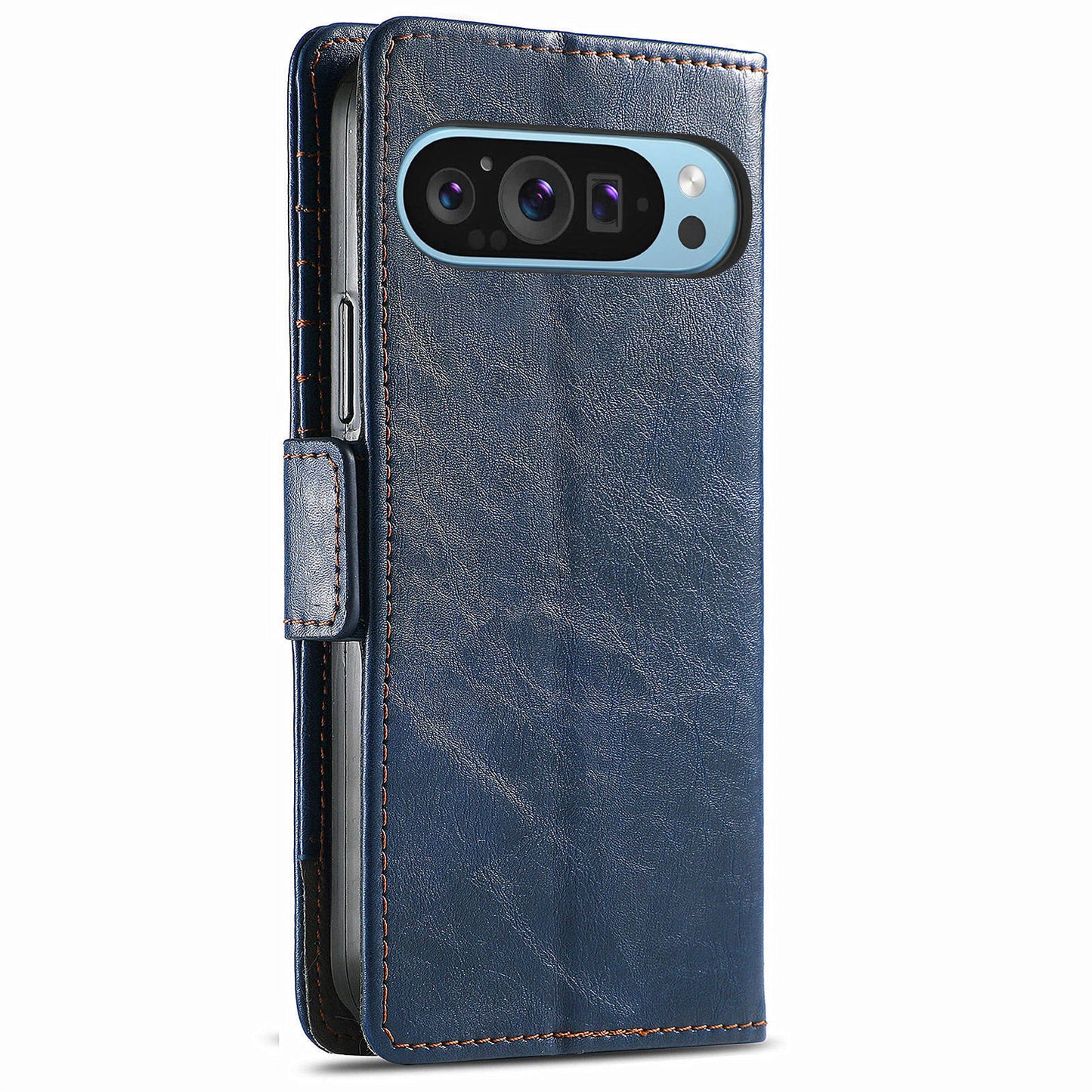 CASENEO 002 Series For Google Pixel 9 Wallet Phone Case Leather Flip Cover Mobile Accessories Wholesale - Dark Blue