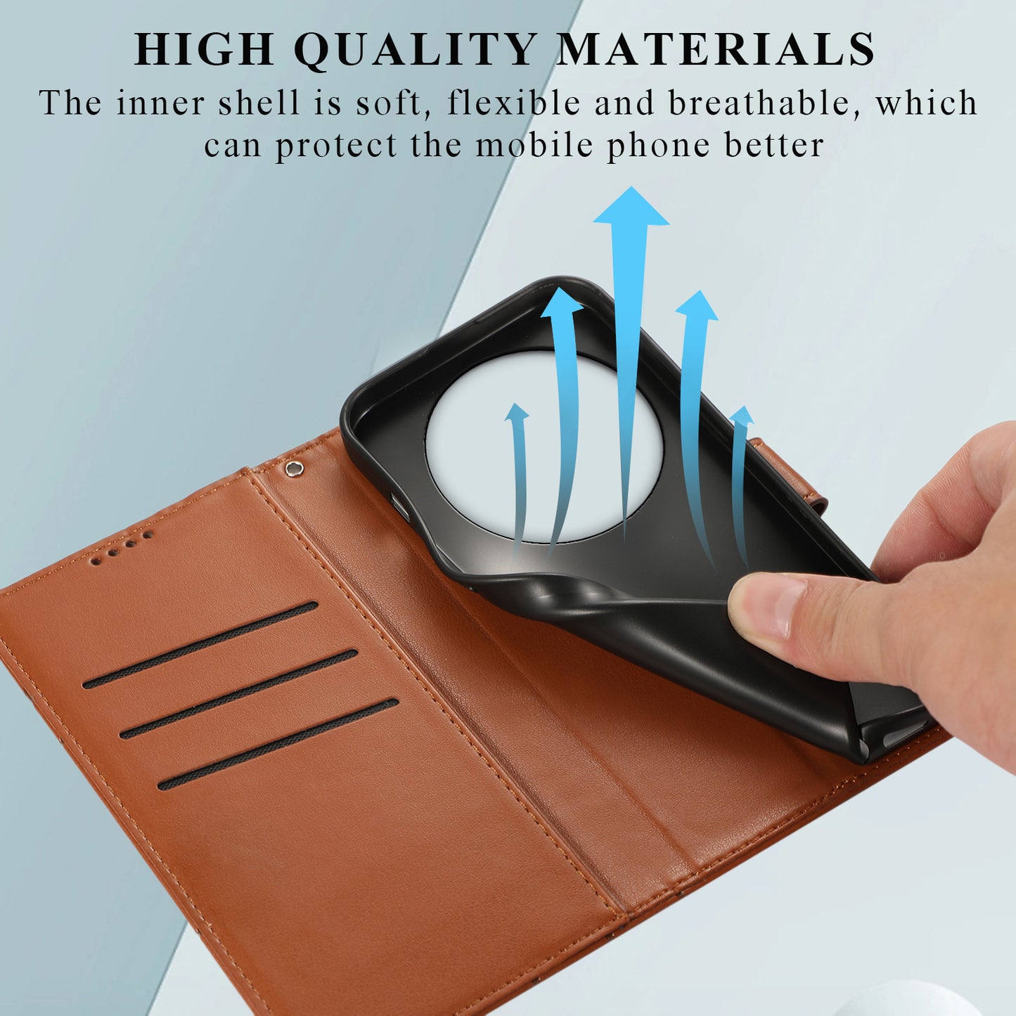 DF-06 For Xiaomi 14 Ultra Case Line Imprinted Leather Phone Cases Wholesale - Brown
