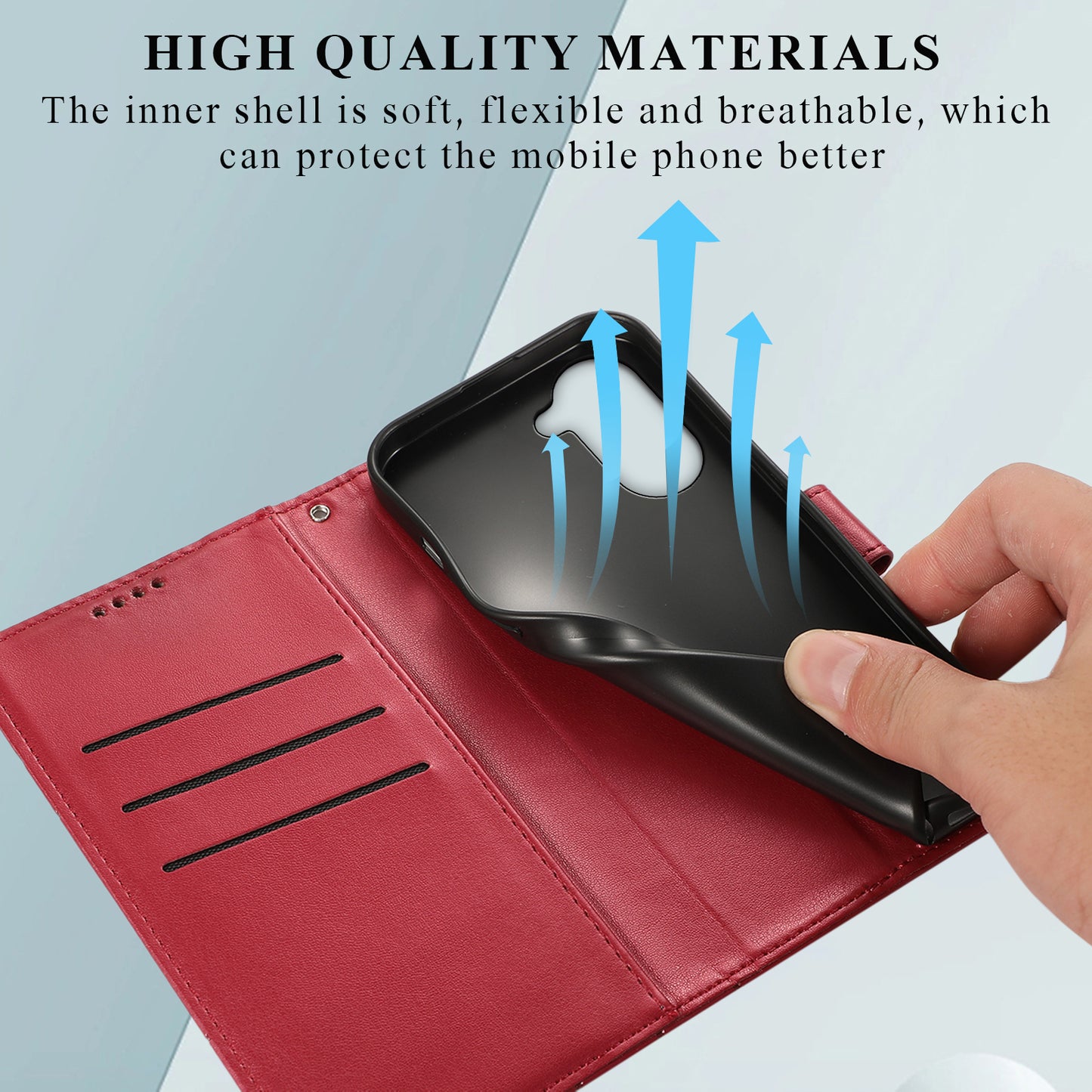 DF-06 For vivo Y03 Phone Case Line Imprinted Leather Cover Cell Phone Parts Wholesale - Red
