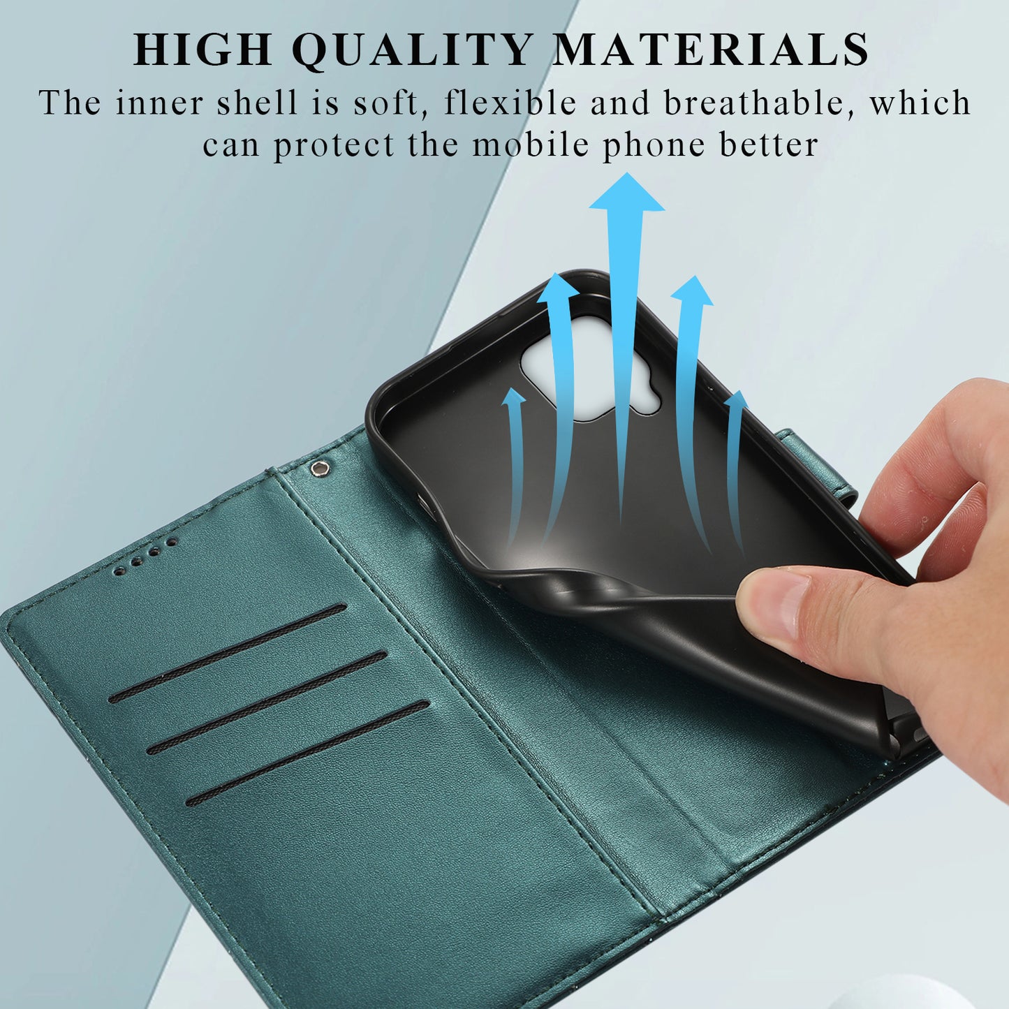 DF-06 For Samsung Galaxy M62 Case PU Leather Line Imprinted Flip Cover Cell Phone Accessories Wholesale - Green