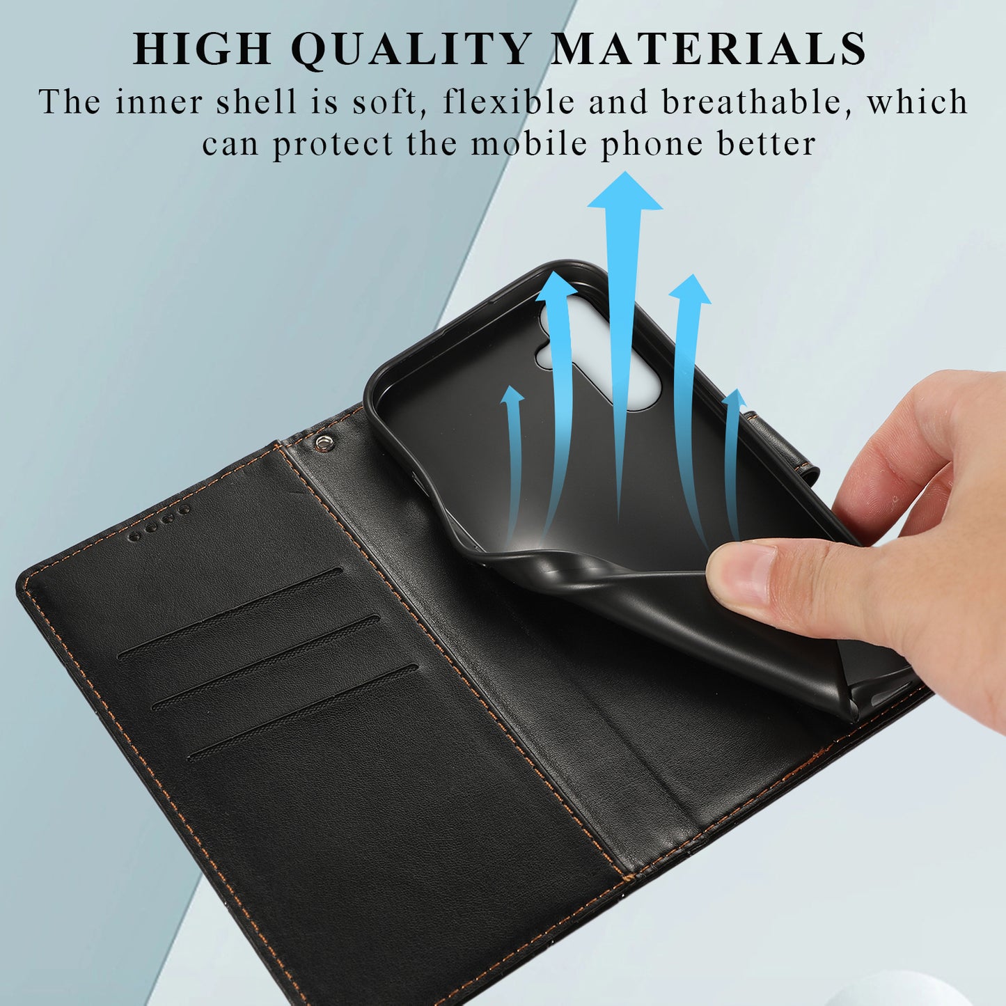 DF-06 For Samsung Galaxy M15 5G / F15 5G Case Line Imprinted Leather Flip Cover Mobile Accessories Wholesale - Black