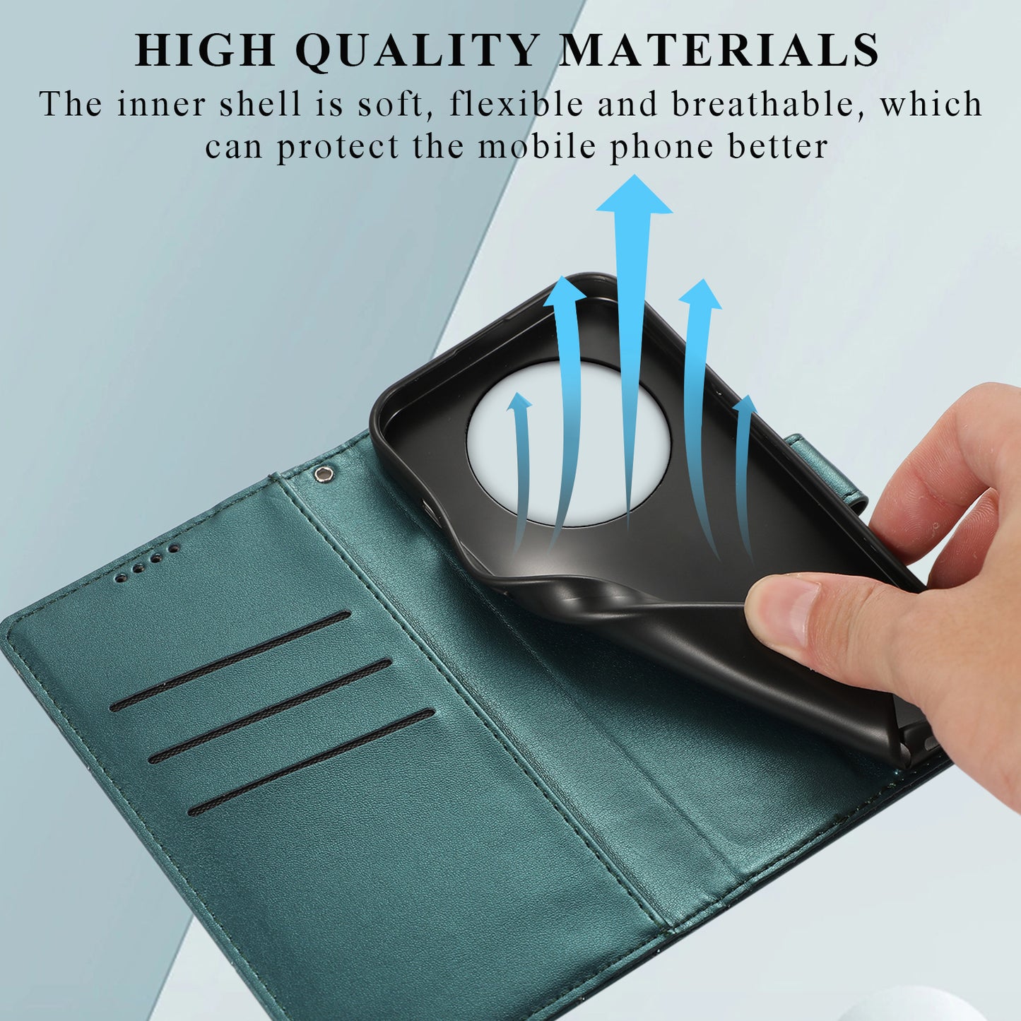DF-06 For Realme 12+ 5G / Narzo 70 Pro 5G Case Line Imprint Wallet Cover Wholesale Cell Phone Accessories - Green