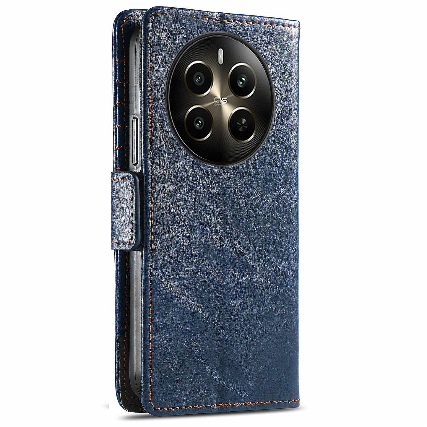 CASENEO 002 Series For Realme 12+ 5G Case Leather Wallet Cover Cell Phone Accessories Wholesale - Dark Blue