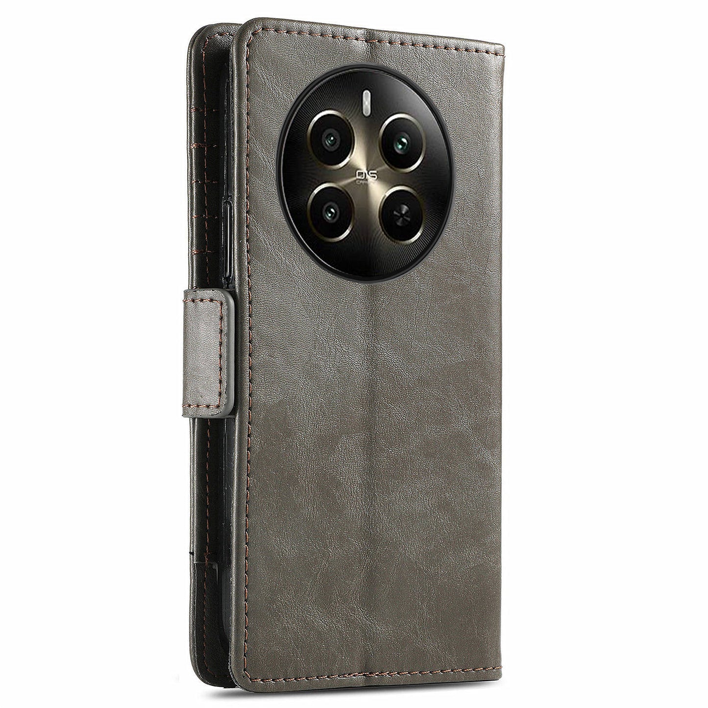 CASENEO 002 Series For Realme 12+ 5G Case Leather Wallet Cover Cell Phone Accessories Wholesale - Grey