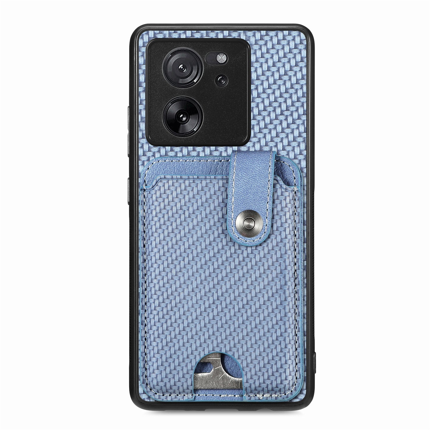 Style B C1-06 For Xiaomi 13T /  13T Pro / Redmi K60 Ultra Case PU+TPU Carbon Fiber Texture Card Holder Phone Cover - Blue