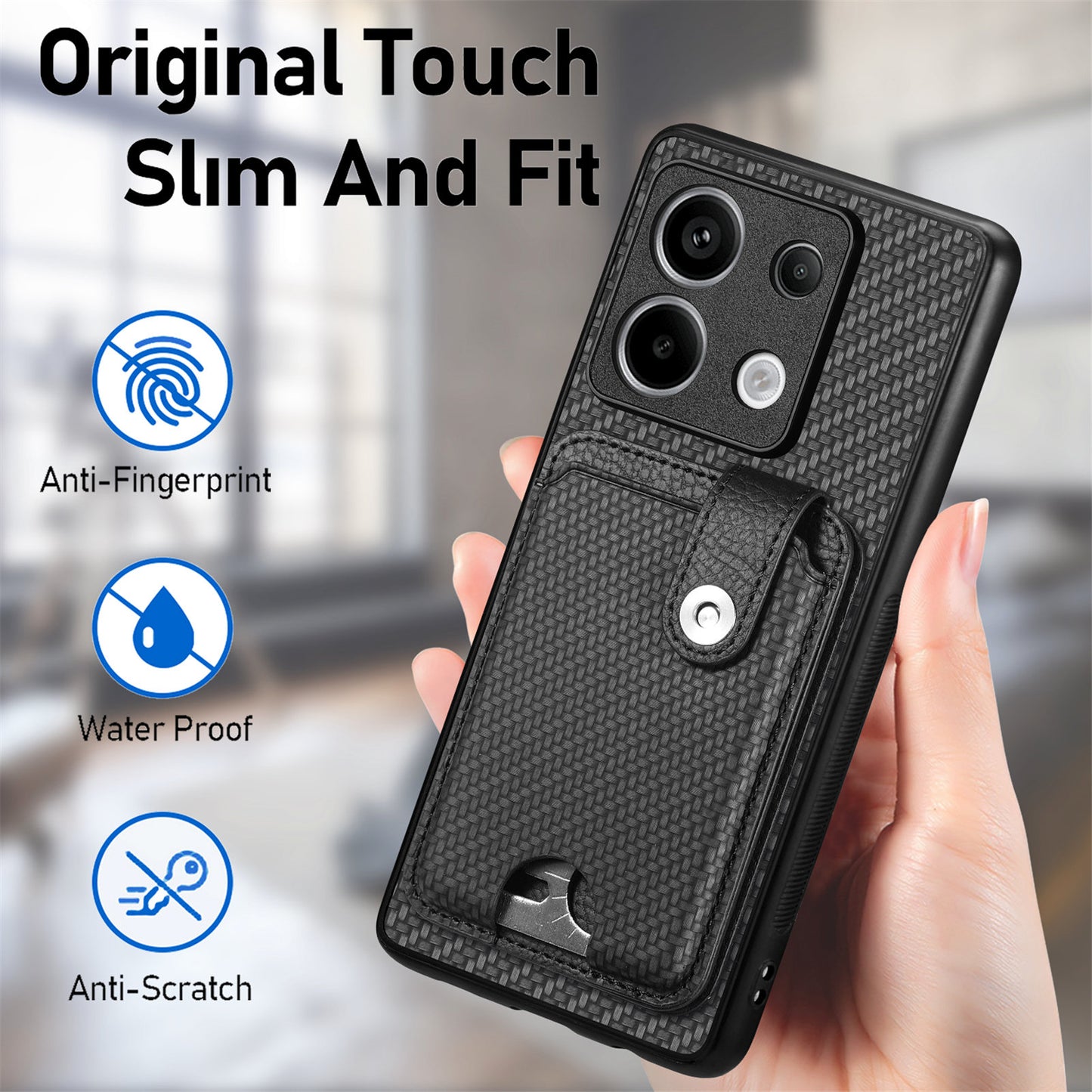 C1-06 For Xiaomi Redmi Note 13 Pro 5G / Poco X6 5G Case Leather+TPU+PC Phone Cover with Card Knife Tool - Brown