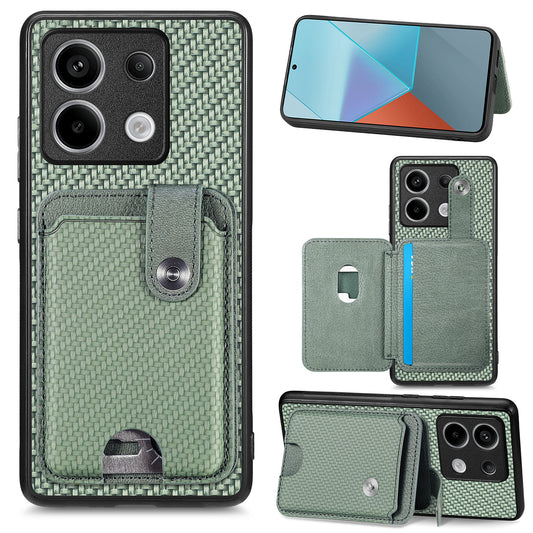 C1-06 For Xiaomi Redmi Note 13 Pro 5G / Poco X6 5G Case Leather+TPU+PC Phone Cover with Card Knife Tool - Green