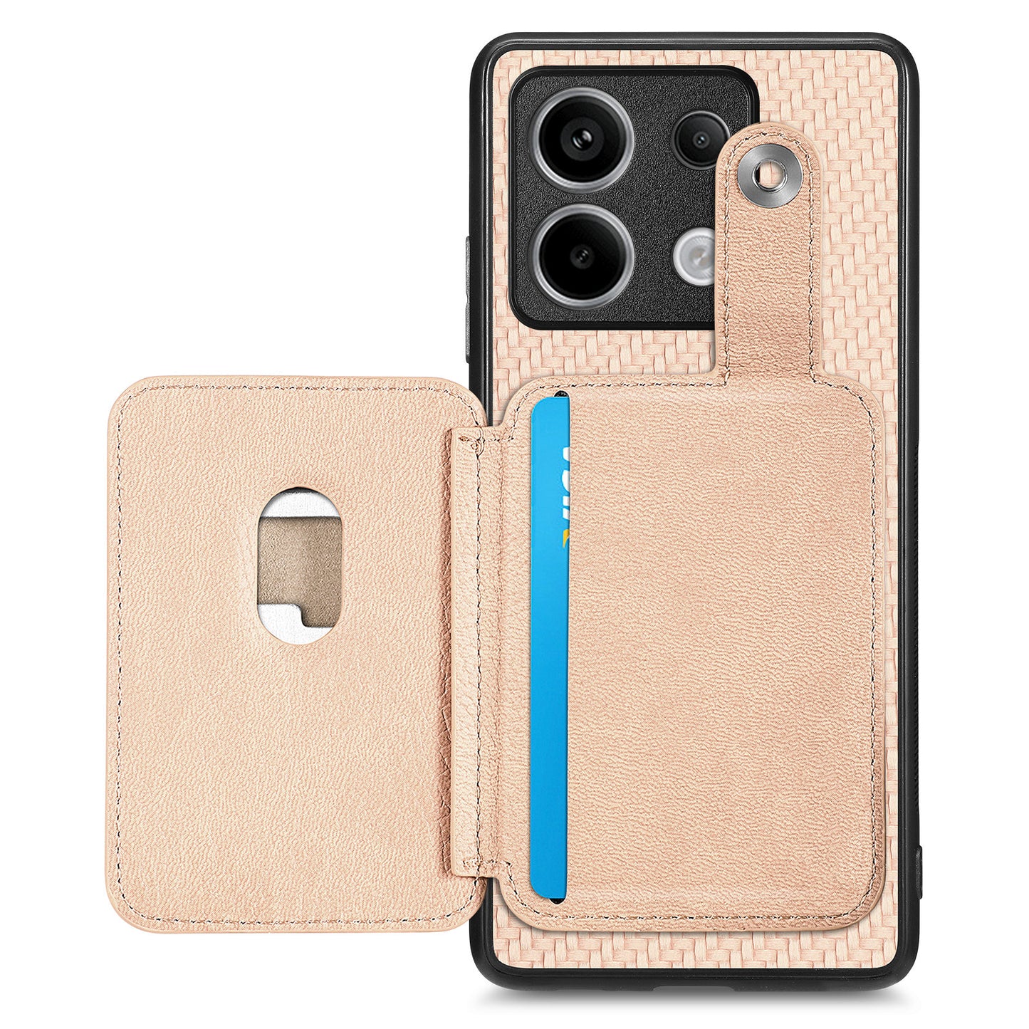 C1-06 For Xiaomi Redmi Note 13 Pro 5G / Poco X6 5G Case Leather+TPU+PC Phone Cover with Card Knife Tool - Khaki