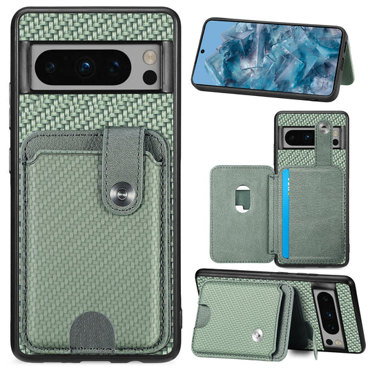 C1-06 For Google Pixel 8 Pro Case Leather+TPU+PC Card Holder Phone Cover with Card Knife Tool - Green