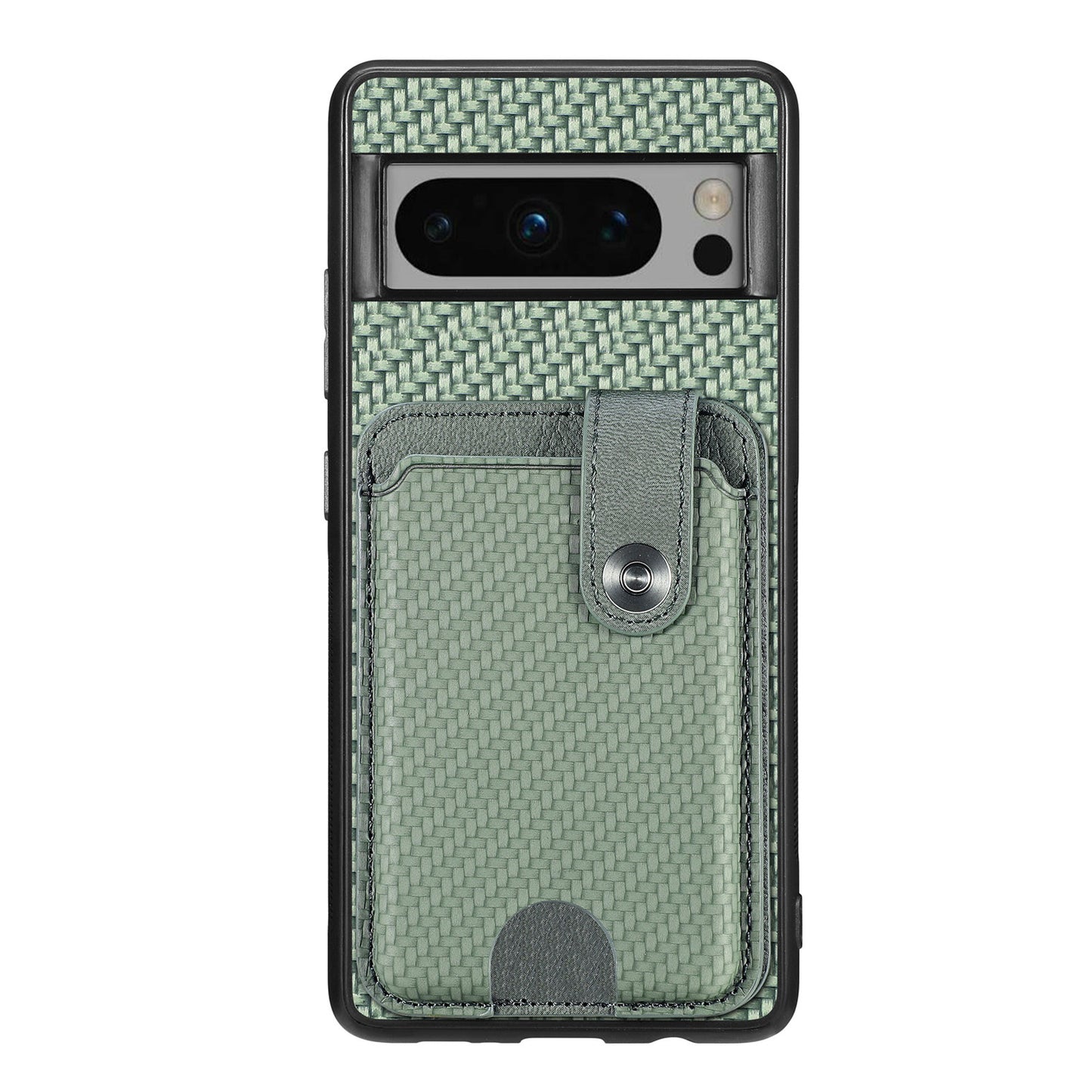 C1-06 For Google Pixel 8 Pro Case Leather+TPU+PC Card Holder Phone Cover with Card Knife Tool - Green